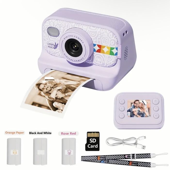 Кольорова миттєва камера з друком фото,  Камера у стилі Polaroid