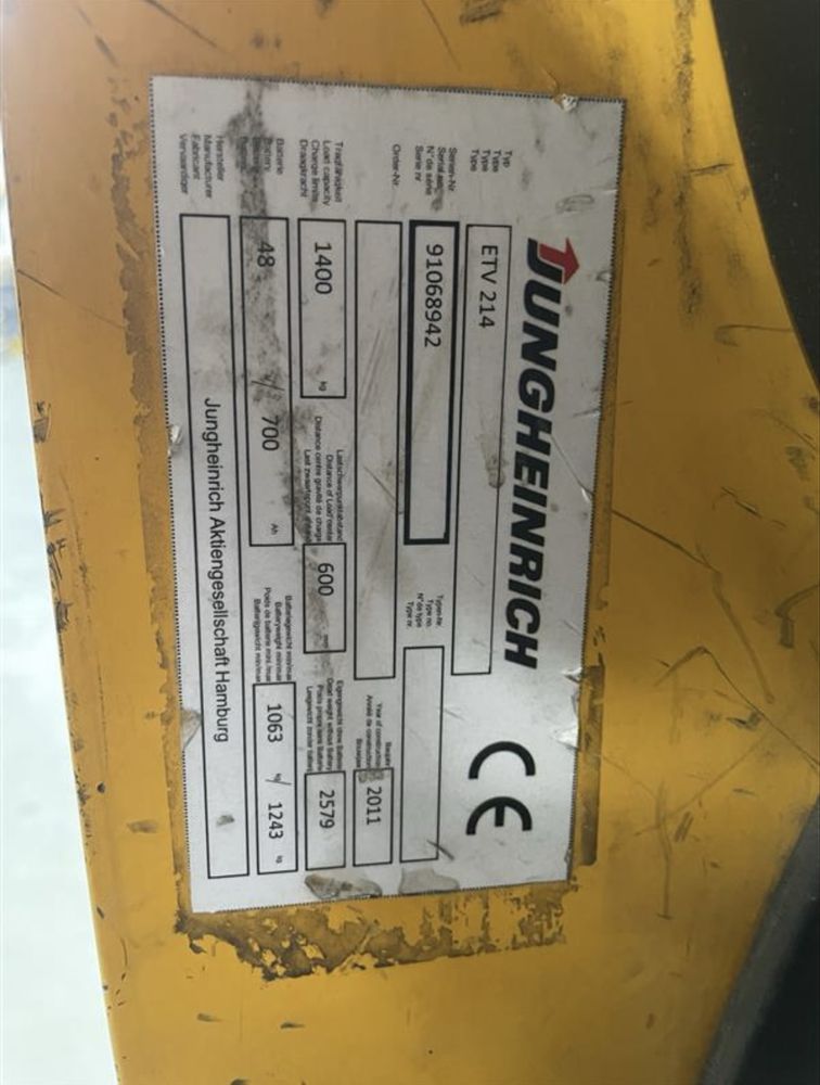 Wózek widłowy elektryczny 2zł/kg