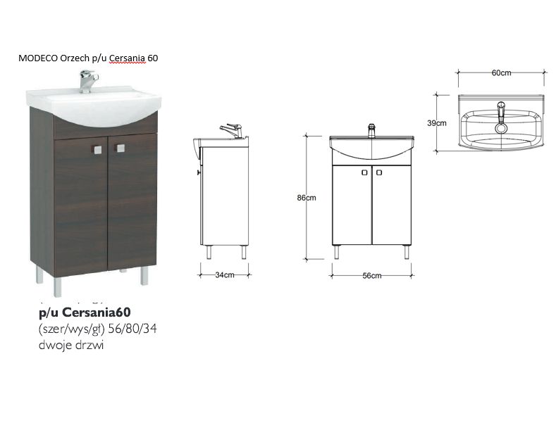 NOWE szafki podumywalkowe: Modeco Orzech 50cm lub 60cm