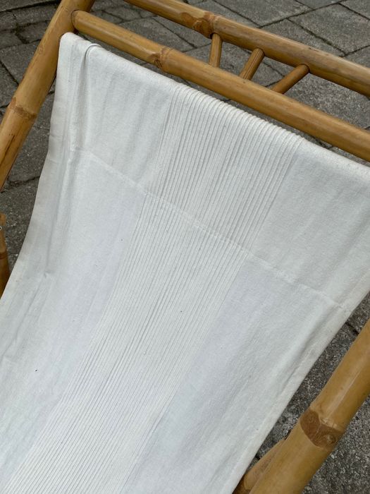 Leżak ratanowy  bambus składany duży