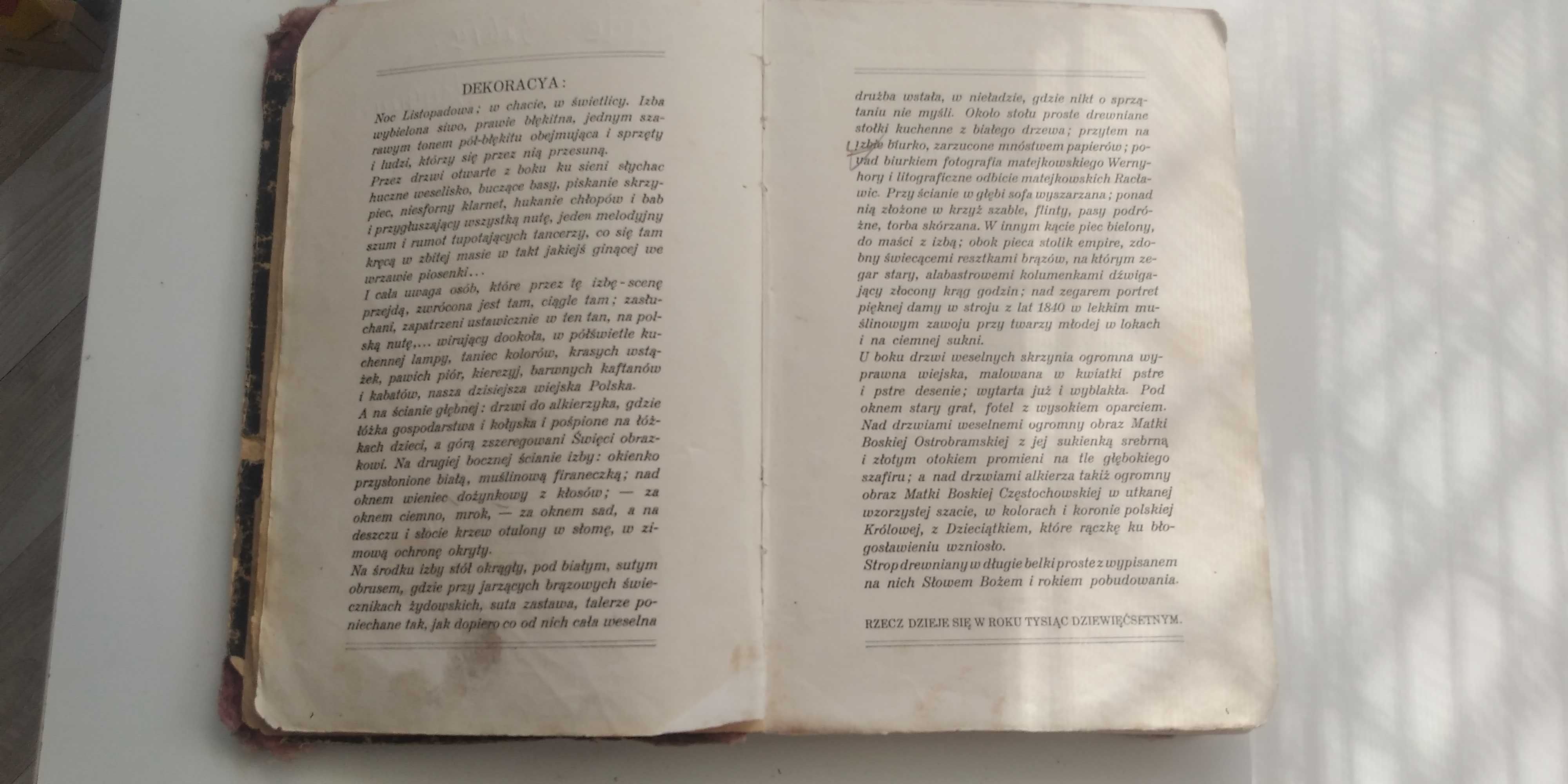 Sprzedam stare "Wesele" Wyspiańskiego, druk A. Chmiel 1924-29