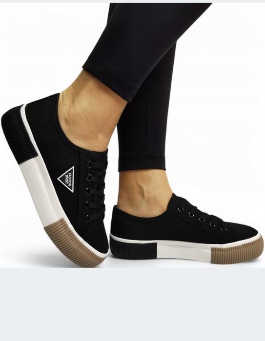 Buty Damskie Sznurowane Trampki Tenisówki Sportowe NA CO DZIEŃ FASHION