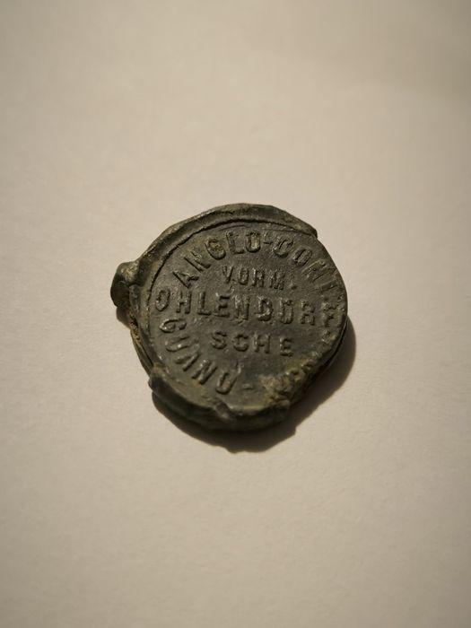 Stara plomba ołowiana antyk XIX wiek Guano Seal Anglo Continental Germ