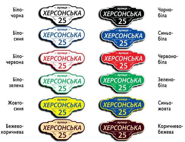 Адресні таблички, адресні покажчики на будинок