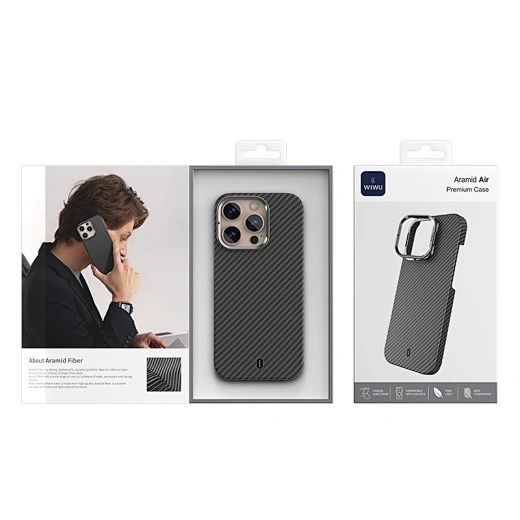 Чехол Aramid magsafe на iPhone 16 Pro Max карбон кевлар бампер чохол