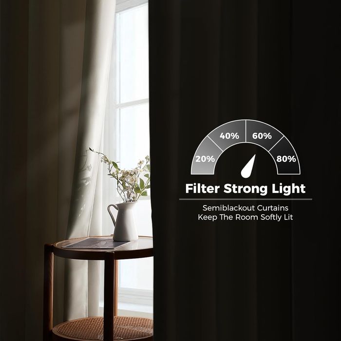 Zasłony zaciemniające, termiczne 140x260cm, 2szt kremowy beż