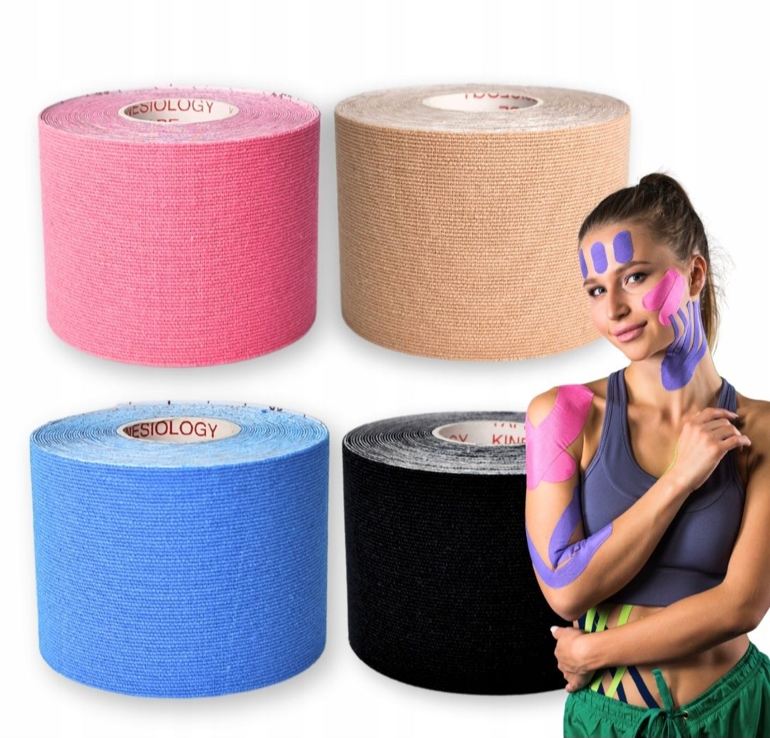 Taśma Kinesio Kinezjologiczna Tejpy Plastry Tape Kinesiotaping 4 szt