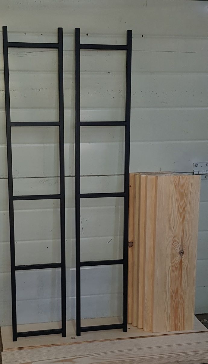 Duża półka metal drewno