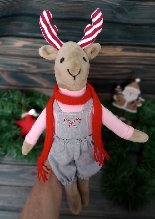 Renifer maskotka handmade rękodzieło szyte