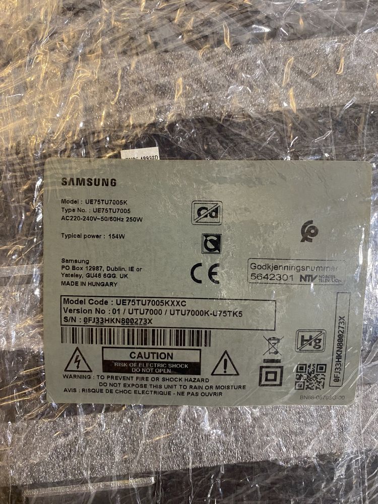 Samsung UE75TU7005K  Placa fonte / placa principal