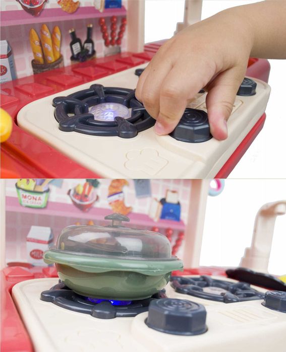 LT464 NOWA KUCHNIA DLA DZIECI woda w kranie św/dźw garnki owoce 43 akc