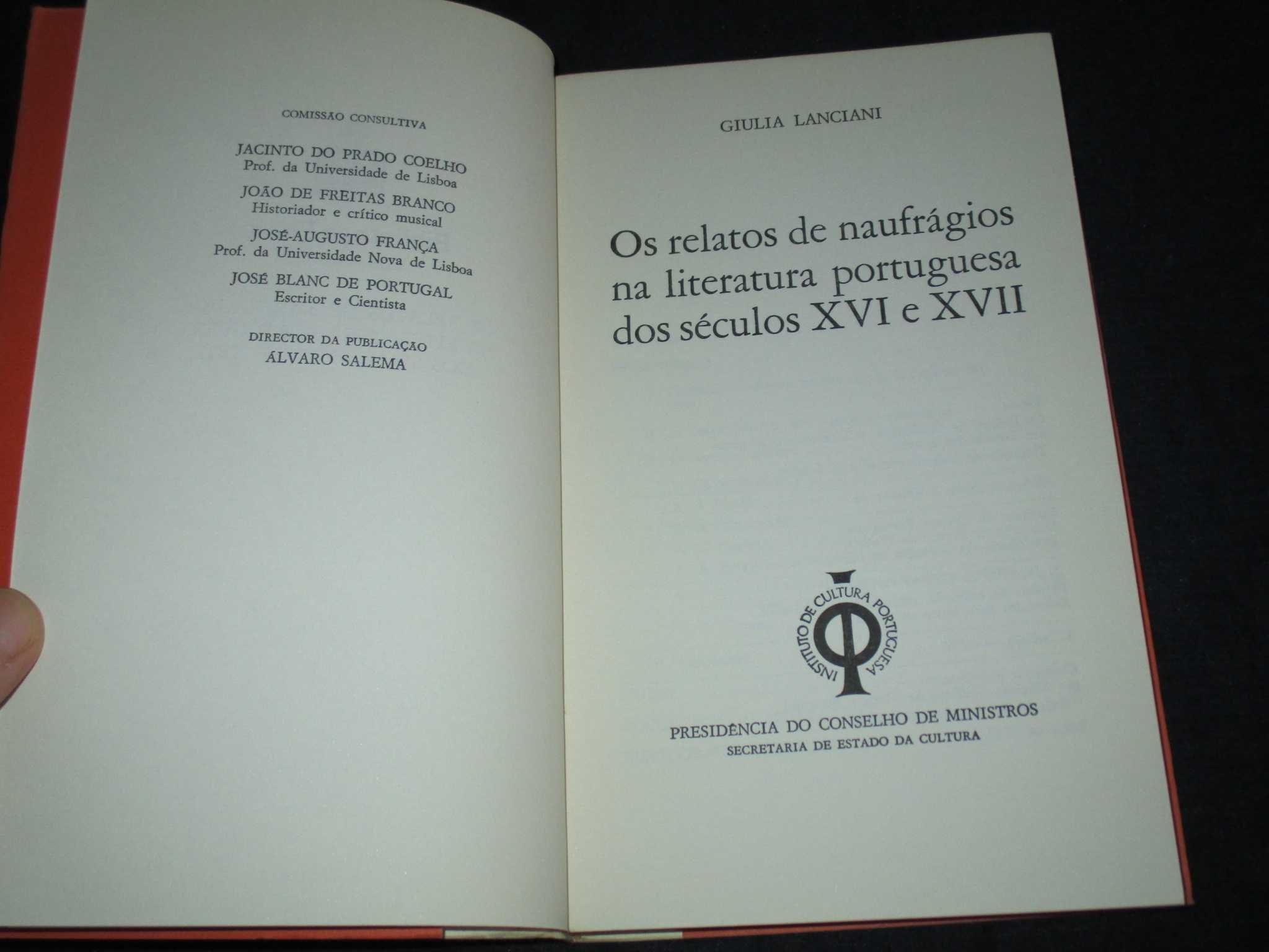 Livro Os Relatos de Naufrágios na literatura portuguesa Séc XVI e XVII