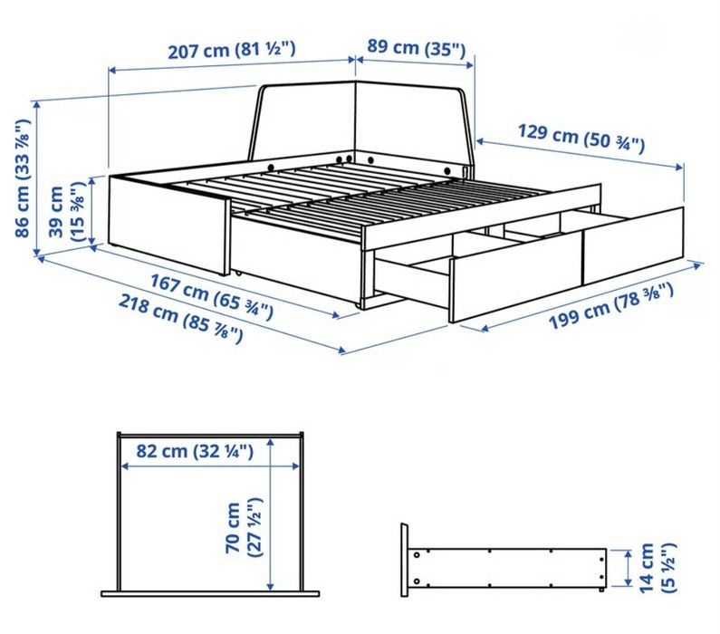Okazja łóżko rozkładane FLekke ikea