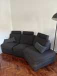 Sofa Divani 3 lugares cinza escuro