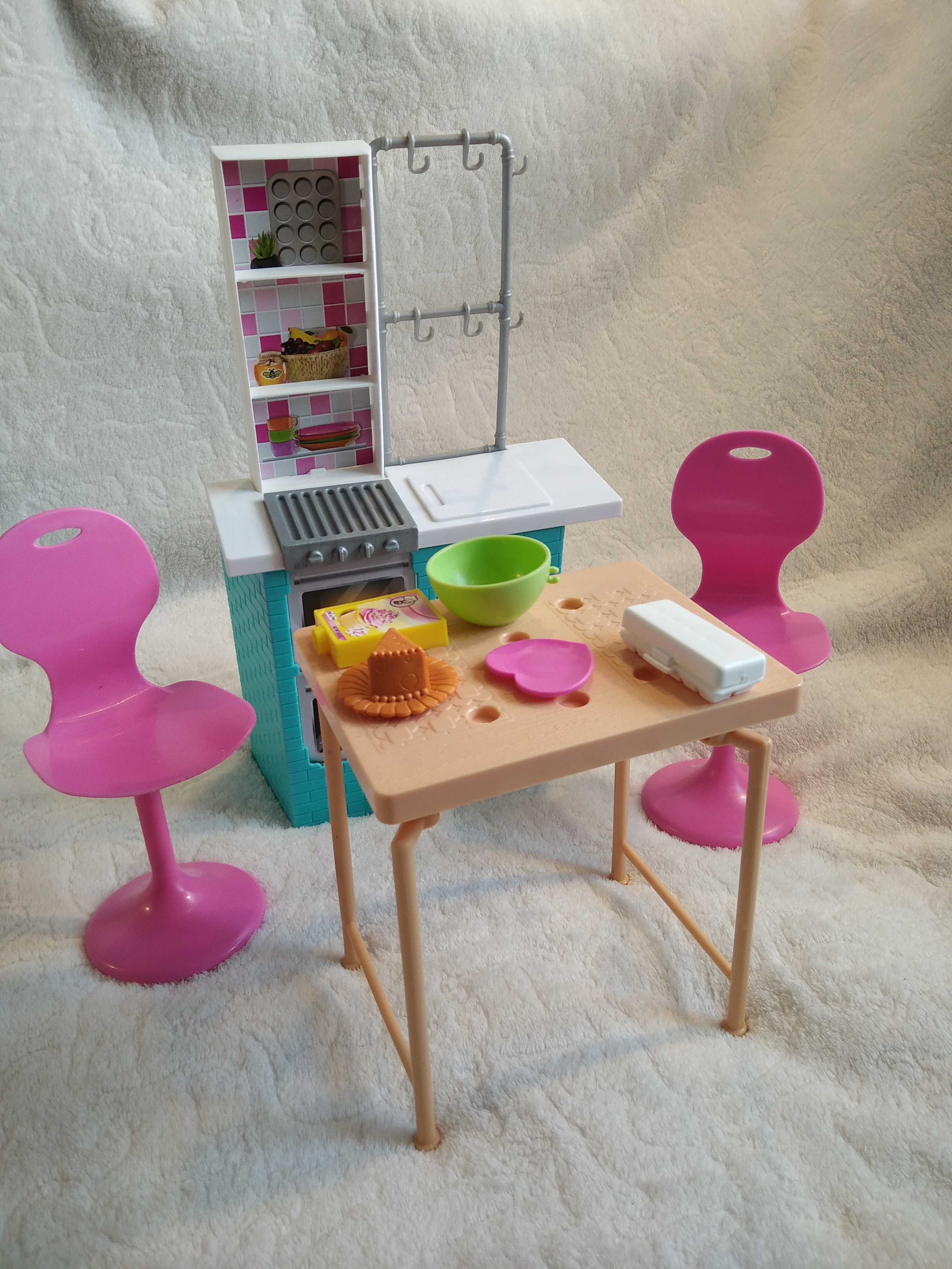 lalka Barbie + akcesoria zestaw  mebelki 25
