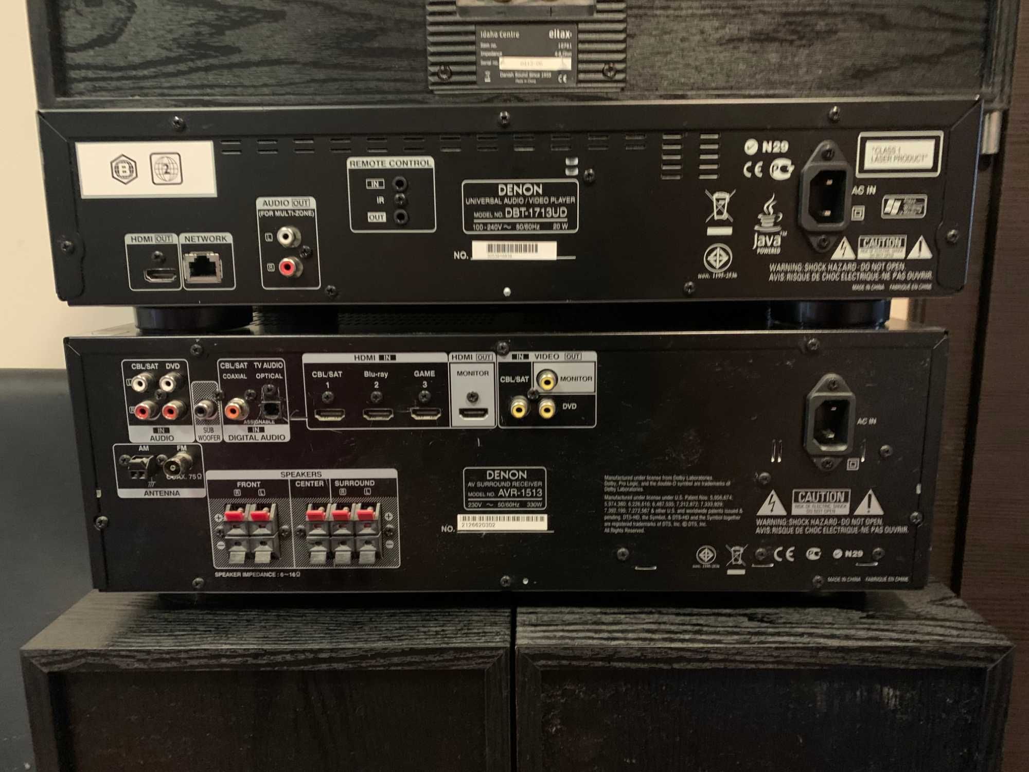 Kino domowe DENON AVR-1513 + DBT-1713UD + 5 glosnikow Eltax Idaho