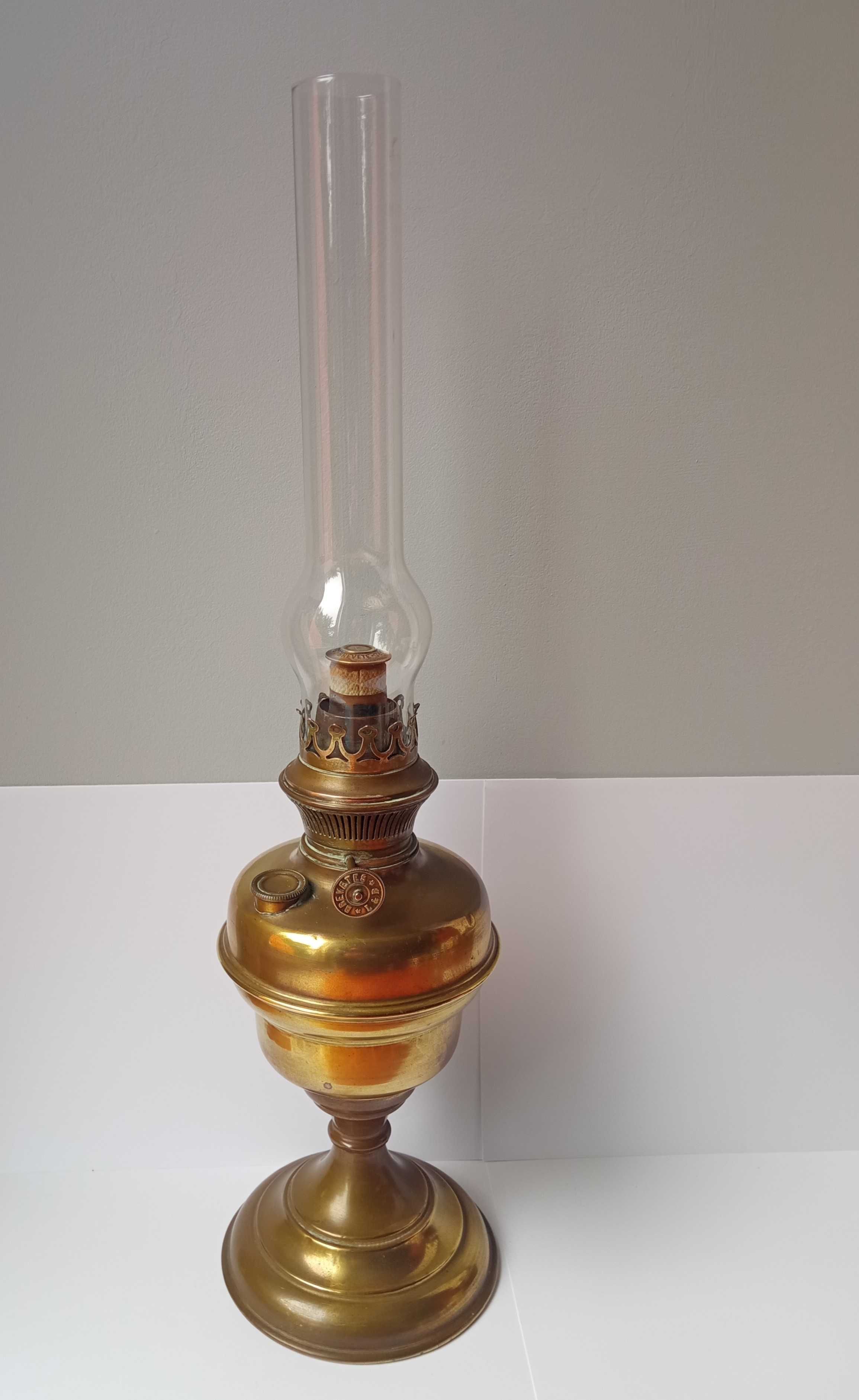 stara sygnowana lampa naftowa L&B Belgia XIX wiek