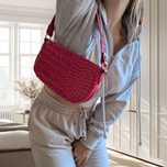 Torebka bagietka na ramię pink crocodile print shoulder bag y2k