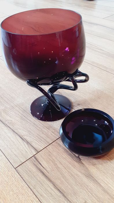 Kielich Pucharek Krosno i taka miseczka jak popielniczka z prl