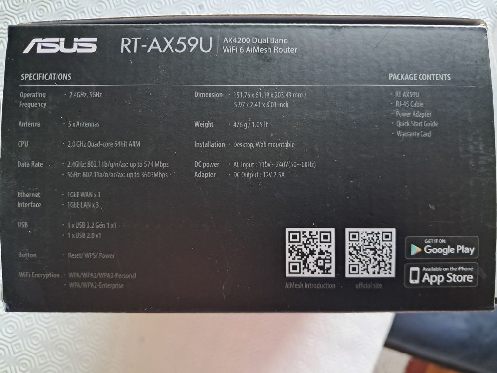 Router Asus RT-AX59U Dual-Band WiFi 6 Ai