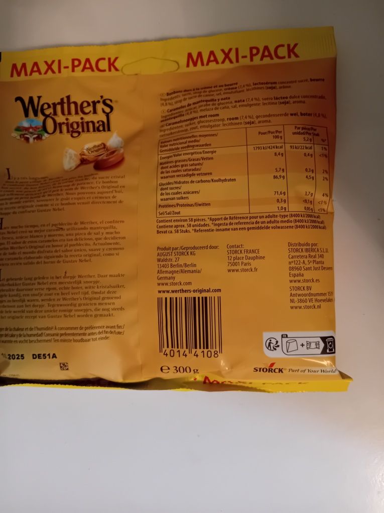 Zestaw 6 paczek cukierków Werther's Original Maxi-Pack 300g.
