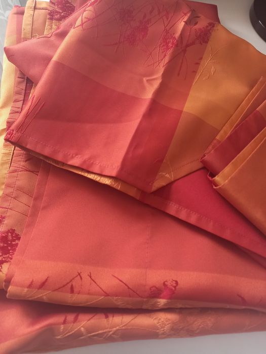 Zasłona zasłonka 3 części koralowo pomarańczowa