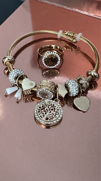 Bransoletka+pierscionek, komplet biżuterii