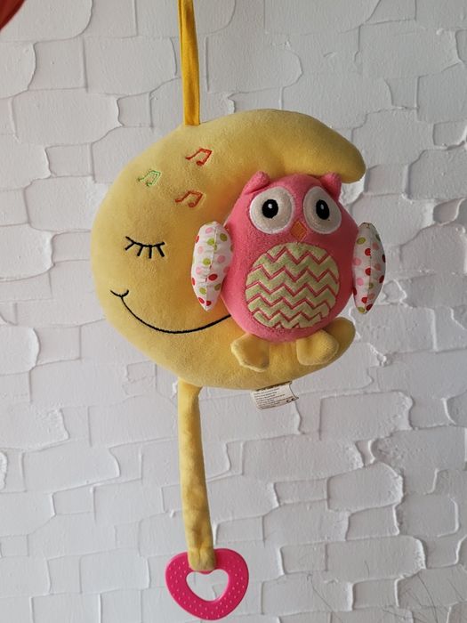 Pluszowa maskotka przywieszka niemowleca Księżyc i Sowa