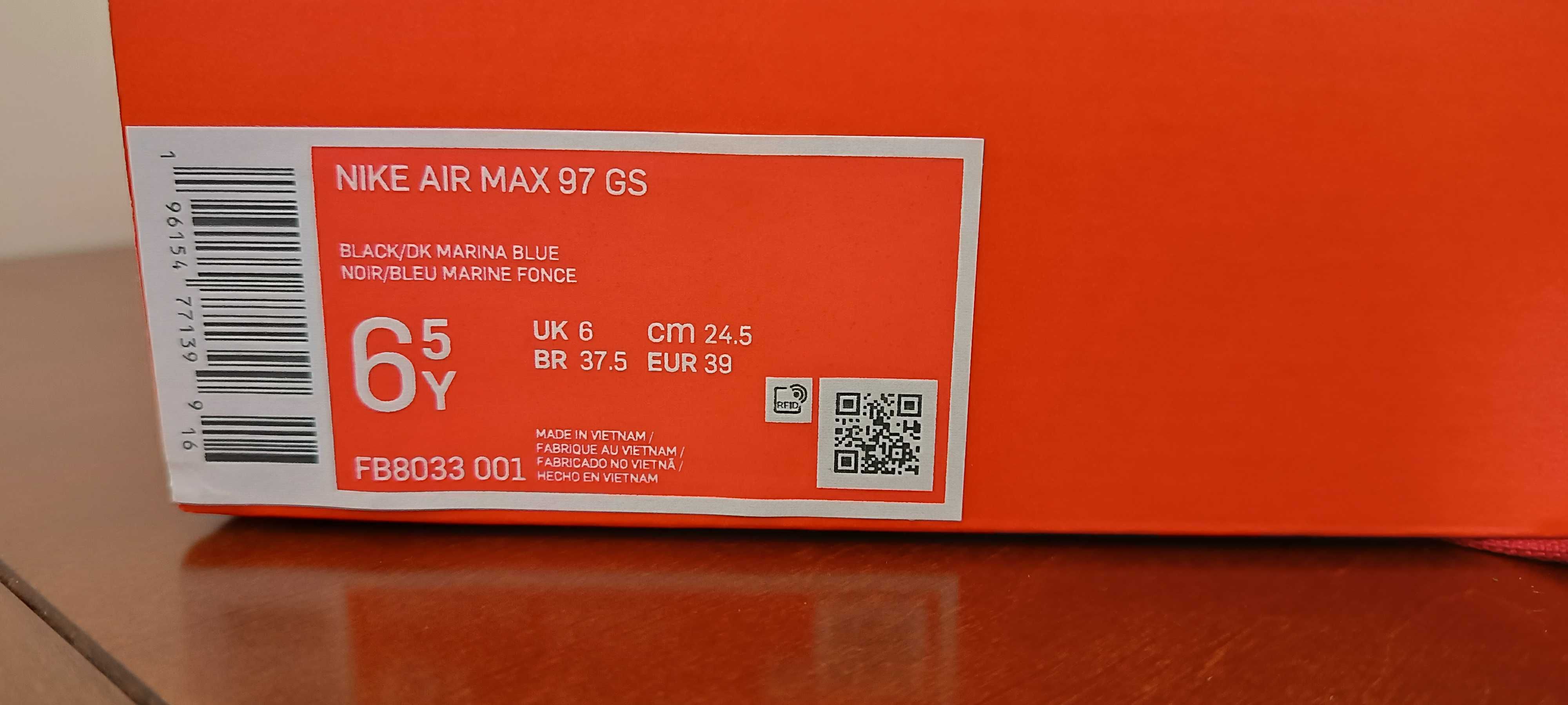 (r. 39- 24,5 cm) Nike Air Max 97 FB8033,-001 Czarne