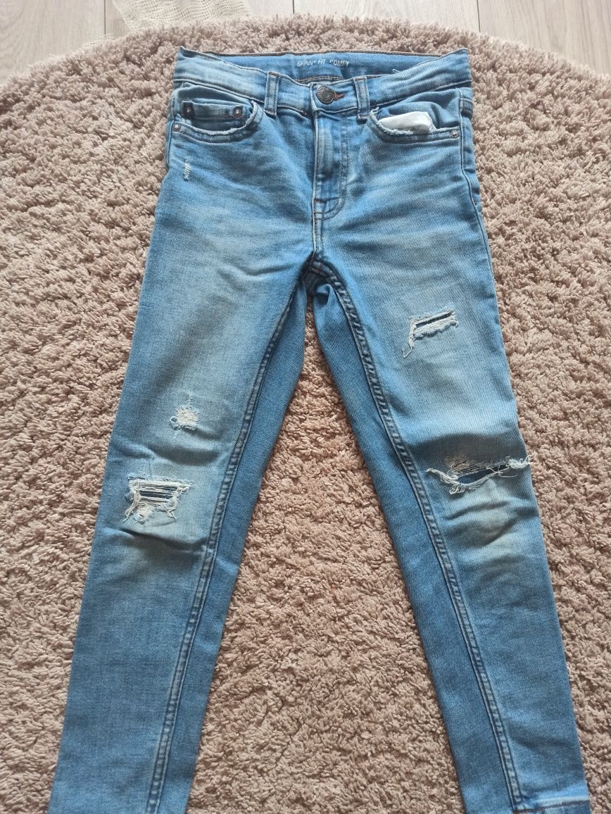 Spodnie jeansy skinny fit zara 128 dżinsowe