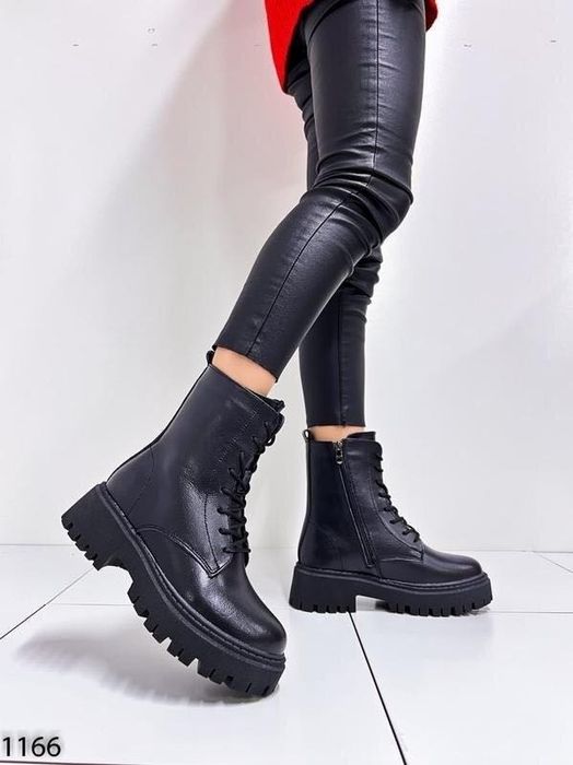 Жіночі зимові берці, черевики шкіряні на хутрі 36 - 23.5 см