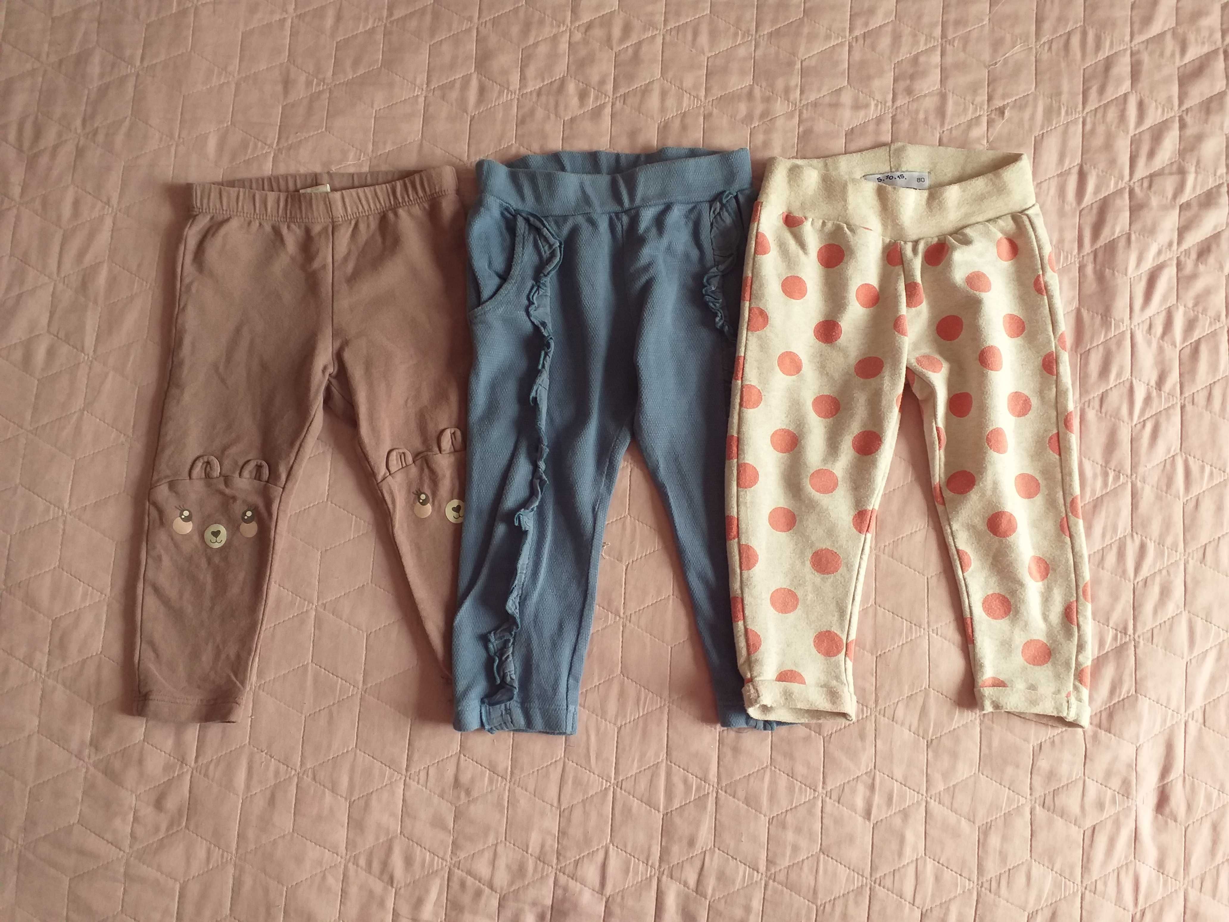 Legginsy dla dziewczynki, rozmiar 86, 8 sztuk