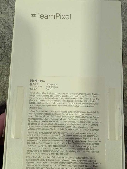 Google Pixel 6 Pro - Obsidian - 256GB Unlocked