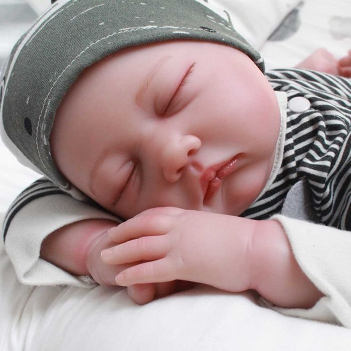 Realistyczna Lalka - Śpiący Noworodek DUŻY 550MM - Zestaw Ubrań