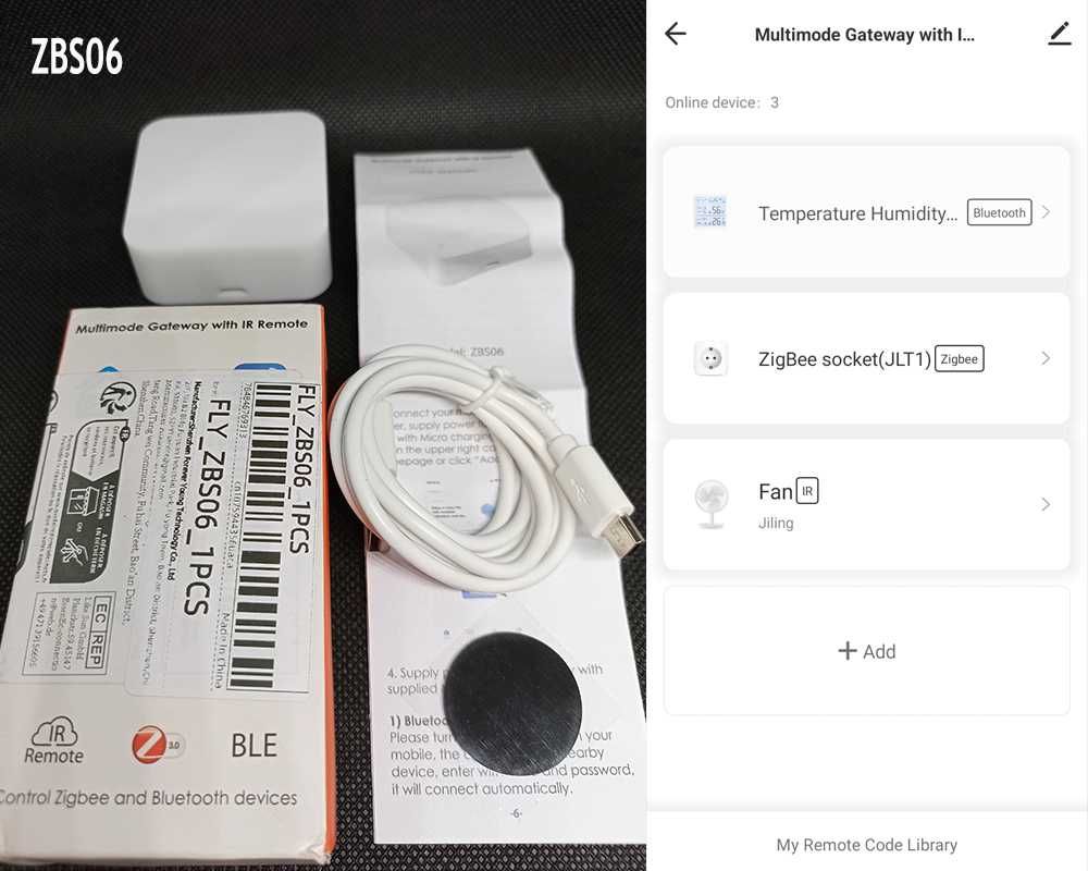 Multi-Mode шлюз Tuya Zigbee, Bluetooth, InfraRed