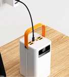 Power bank 100000 mAh с быстрой зарядкой и встроенными кабелями, белый