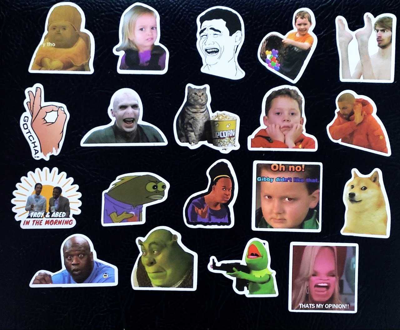 Наклейки стикеры с популярными героями интернет мемов 50 шт.