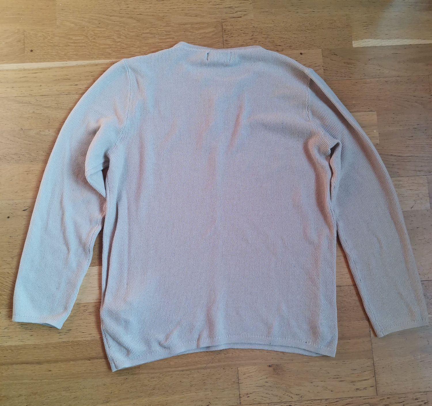 Zara Man cienki sweter longsleeve beżowy