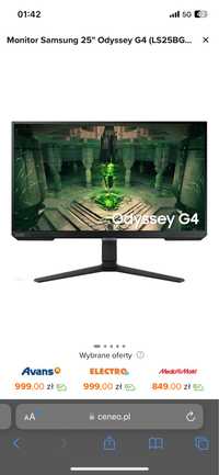 Monitor Samsung 25" Odyssey G4 (LS25BG400EUXEN)