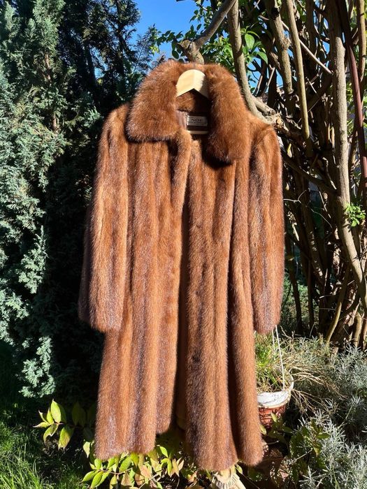 Хутряне норкове пальто | «шуба», натуральне, вінтаж, європейське