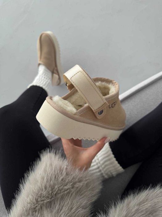 Угги Ugg Lanah Clog Platform Beige / Sand / Уггі Ланах Клог бежеві