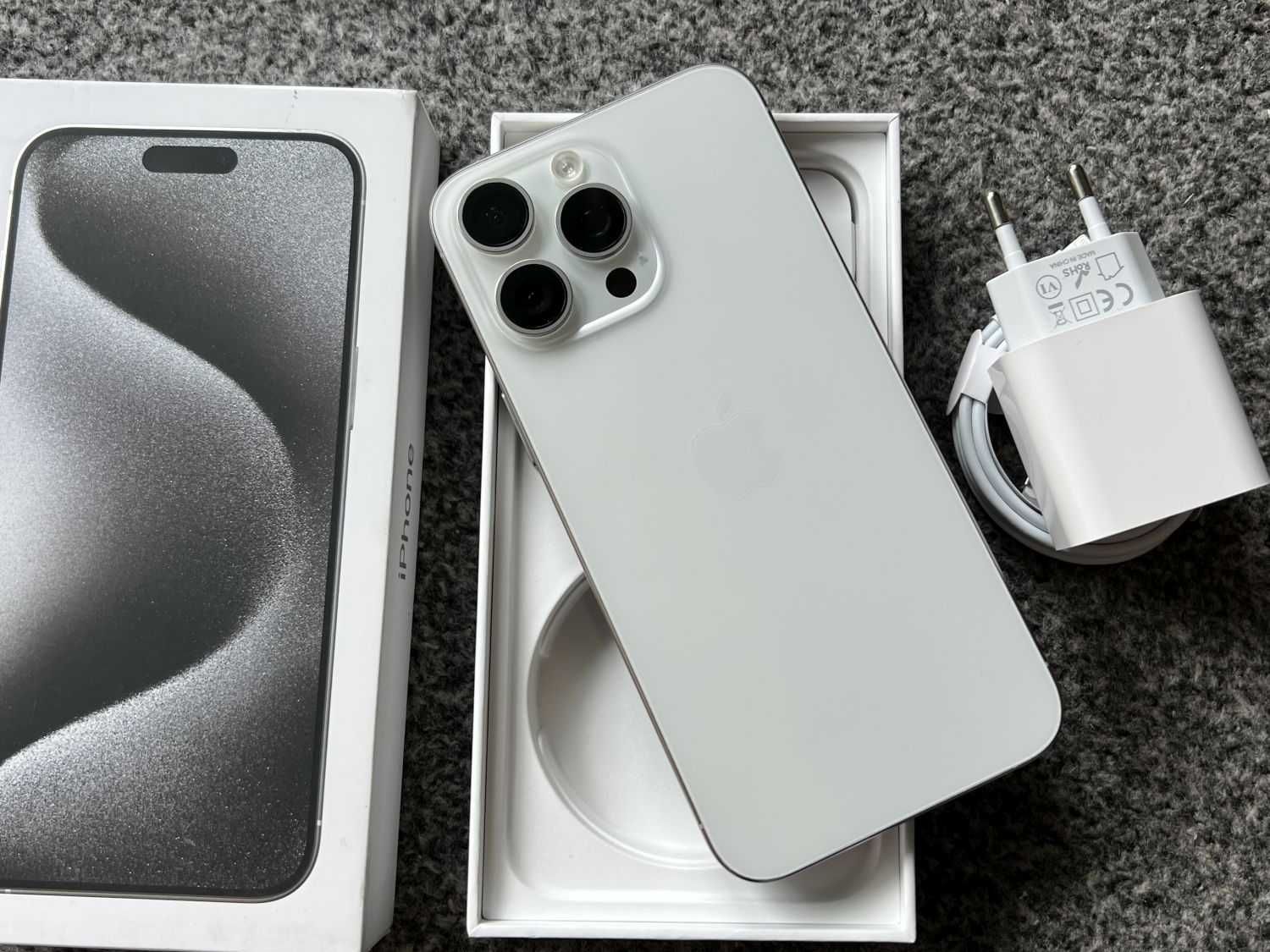 iPhone 15 Pro Max 1024GB 1TB White Biały Silver Bat95%+ SZKŁO GWARANCJ
