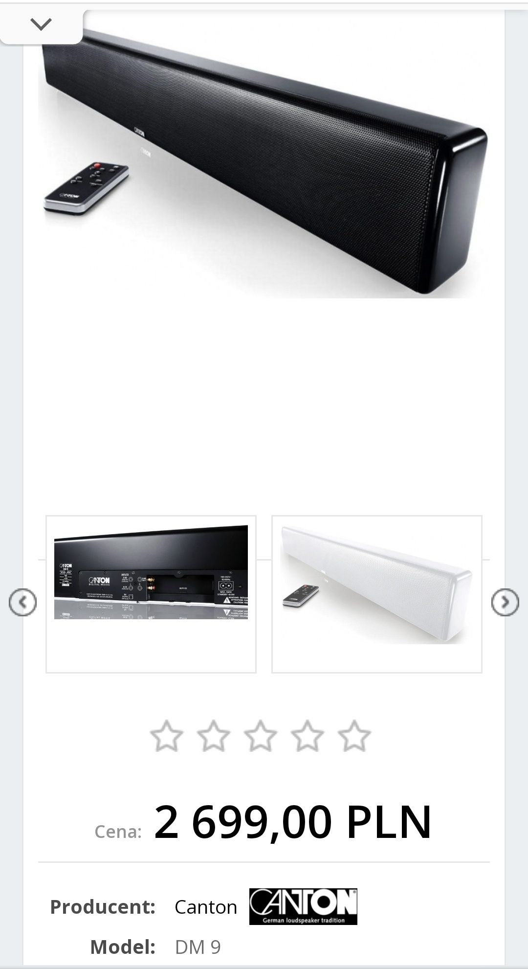 Soundbar kino domowe Canton DM 9 200W denon B&O głośnik