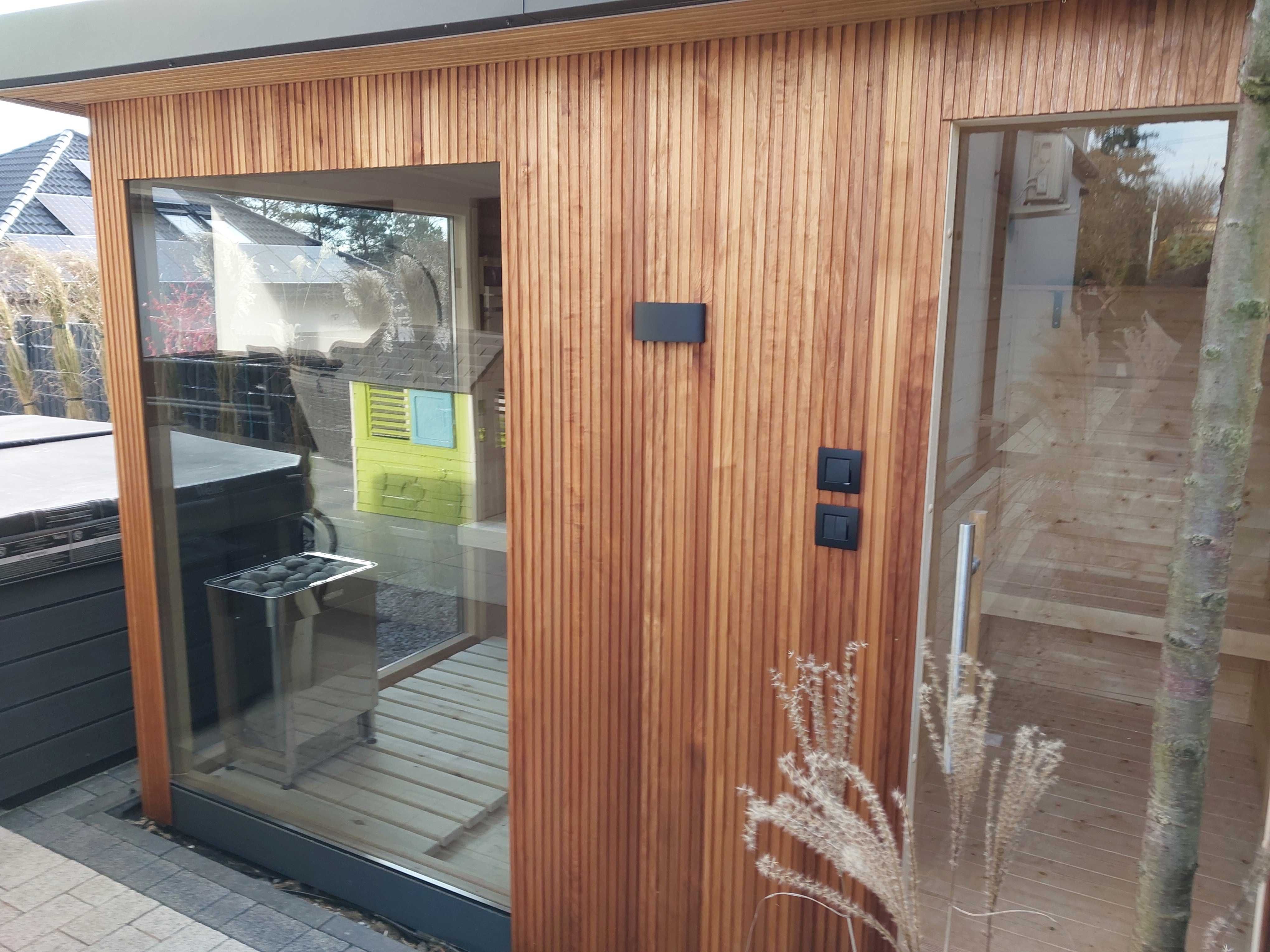 Sauna Nowoczesna Zewnętrzna Thermo z przedsionkiem