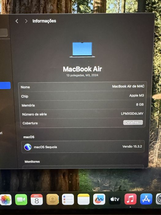 Macbook air 13 M3 8G/256G de 2024
