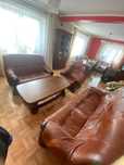 Zestaw wypoczynkowy (sofa) 3+2+1 + stół dębowy