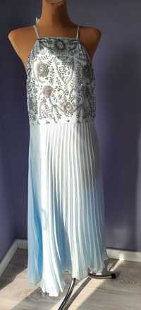 Sukienka dluga rozmiar 44 wesele chrzest komunia błękitna Coast