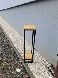 Kwietnik LOFT czarny metalowy 60cm 2 blaty 20x20cm