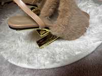 Nowe klapki sandały Fendi rozmiar 39 futerko