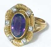 Maravilhoso antigo anel em ouro 750  com ametista e diamantes